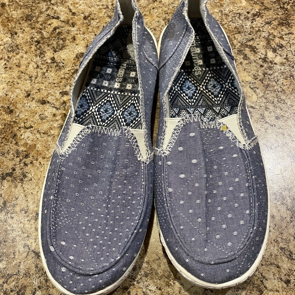 Denim slip on shoes